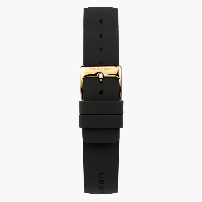Bracelet de Montre Caoutchouc Noir - Or - 40mm/42mm