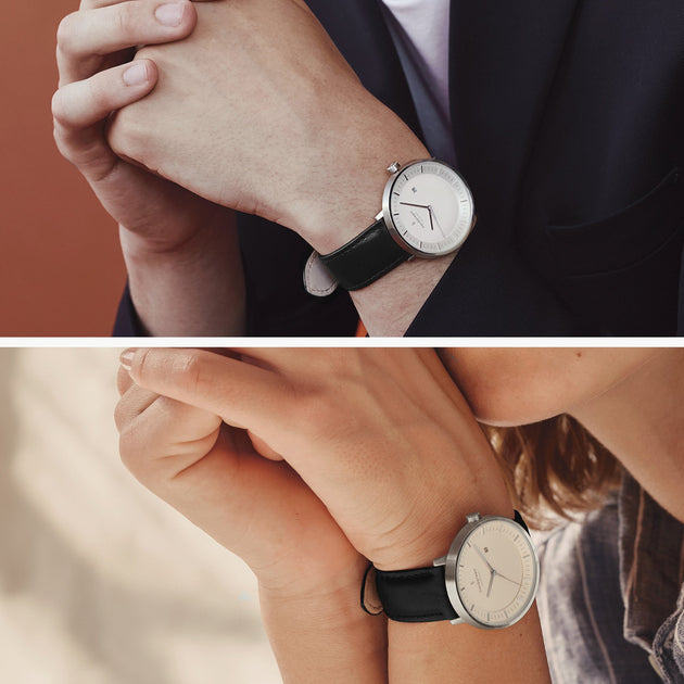 Philosopher - L’offre Groupée Cadran Blanc Argent | Marron / Noir / Bleu Marine Bracelets