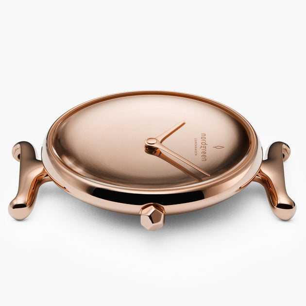 Unika - L’offre Groupée Cadran Métal Poli Or Rose | Maille / Cuir Marron